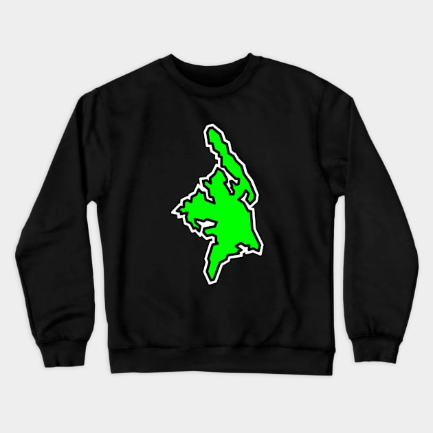 Cortes Island BC Silhouette in a Lime Colour - Clean and Green - Cortes Island Crewneck Sweatshirt by City of Islands